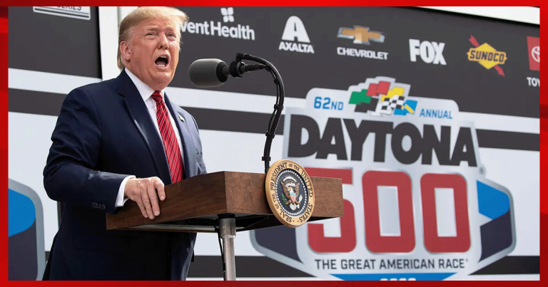 Trump Rides the Beast at Daytona 500, Praises Fans for Being “Great Americans”