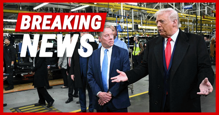 President Trump Delivers ‘Appropriate’ Response to Heckler During Michigan Ford Plant Visit