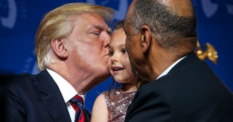 After Trump Kisses Adopted Girl, He Whispers To Her Parents And Shows His True Colors