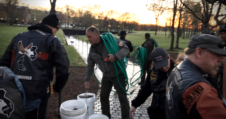 Vietnam Vets Are Cleaning Their Memorial—An Important Guest Shows Up And Grabs A Sponge